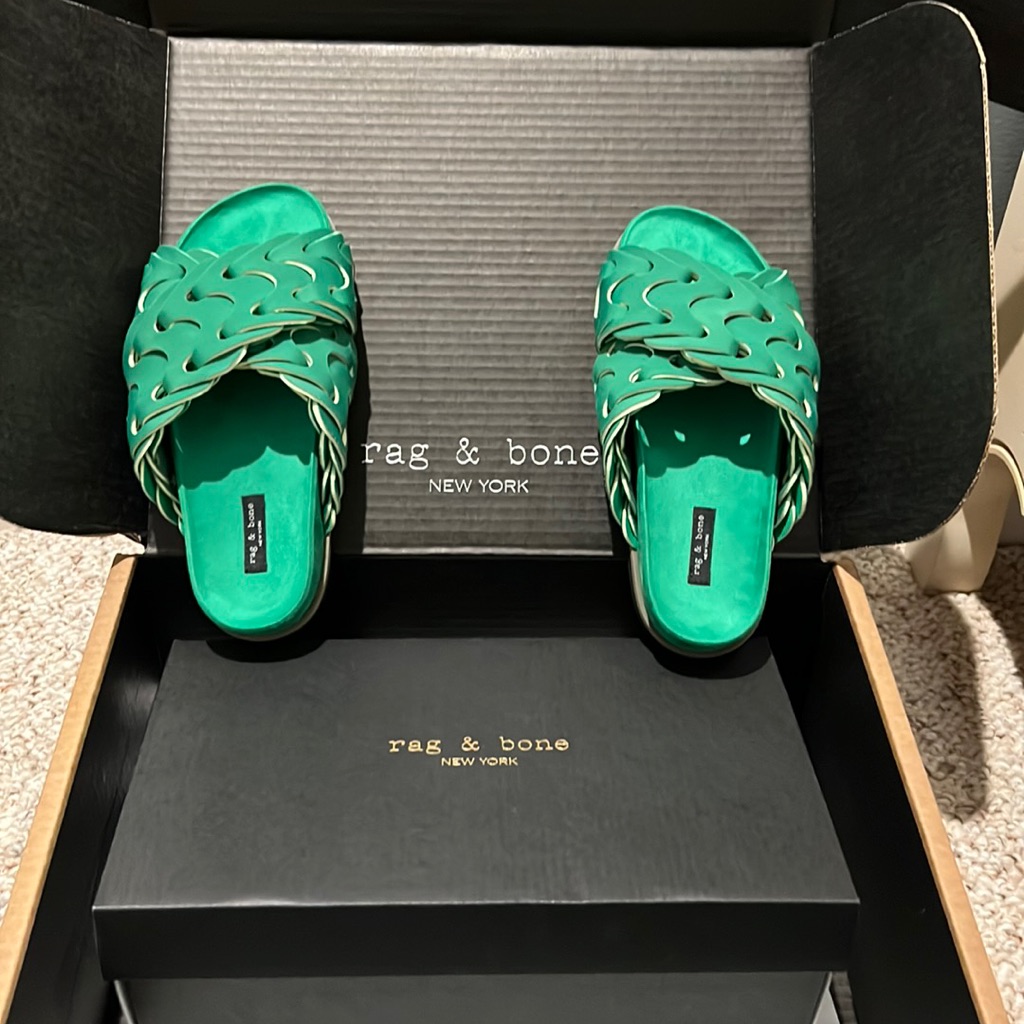 Rag  Bone Slides  Kelly Green Brand New